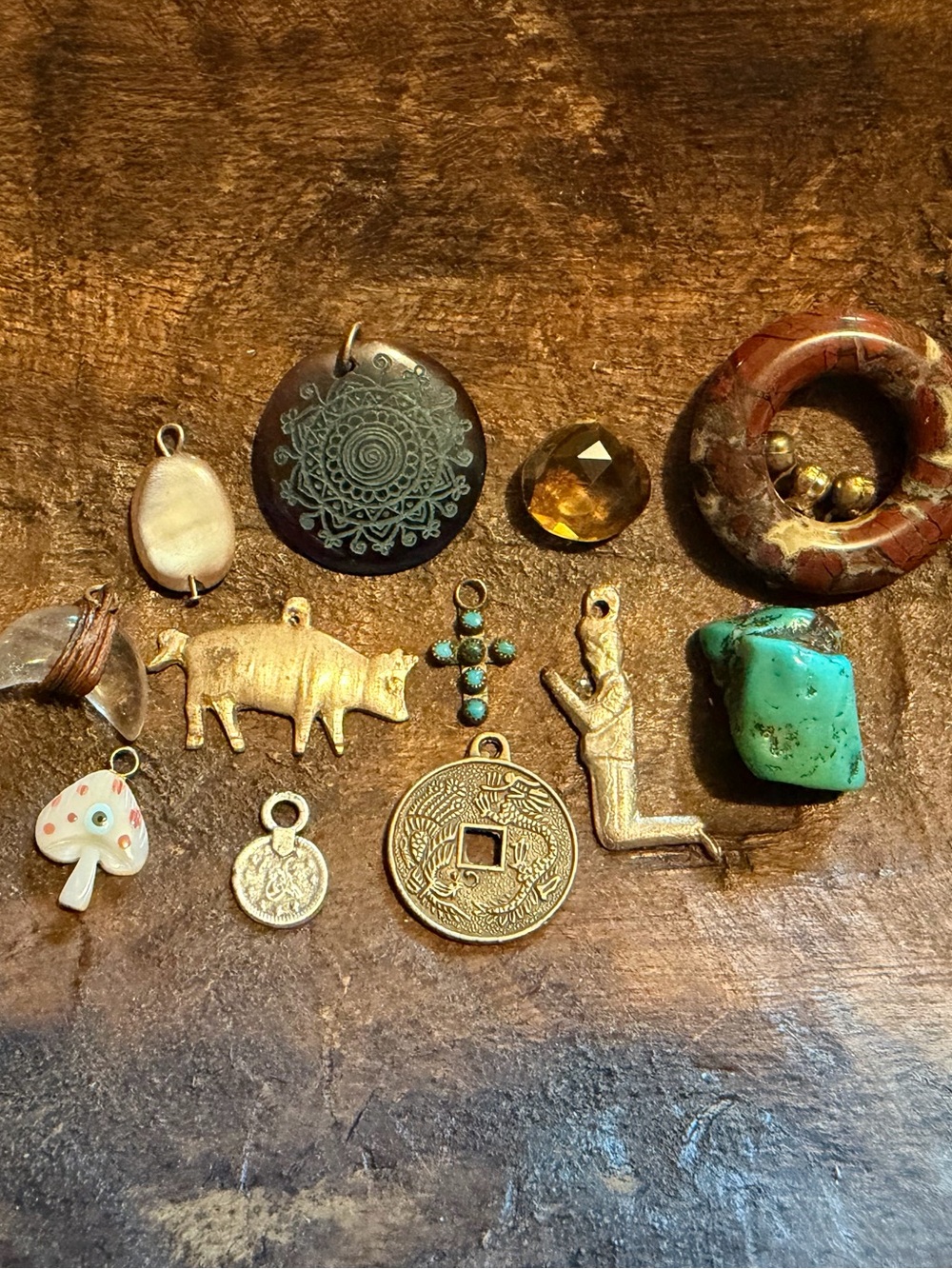 Assorted Turquoise, Milagros crystas Pendants/Charms - Collection